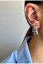Textured Earrings Silver - 2