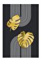 هاريكابيريف | مجموعة BLACK&GOLD LEAFED BOHEM COMBINATION | طاولة زجاجية بإطار 3 قطع عمودية - 2