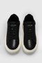 Genuine Leather Lace-Up Casual Sneaker Black-White - 3