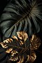هاريكابيريف | مجموعة BLACK&GOLD من أوراق الشجر الشبكية المجسمة | طاولة زجاجية بإطار 3 قطع عمودية - 3