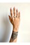 White Stone Ring Silver Size 8