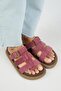 (Hicks) Women's Genuine Leather Buckled Strapped Cherry Slipper - 3