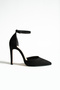 10.5 cm Black Suede Stiletto Pointed Toe Women's High Heels - 4