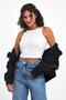 Ribbed White Crop Halter Neck Zero Sleeve Cotton 3-Piece Women's Tank Top - 4