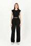 Belted Carrot Trousers with Pocket Detail - Black - 2