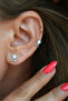 Zircon Stone Mini Flower Earrings – Silver Color