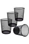 4 Pack Trash Can Mesh Round Open Top Wastebasket - 2.5 Gallon Recycling Bins Garbage Waste Baskets f