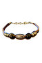 Men's Macrame Bracelet with Tiger Eye and Antique Detail - 2