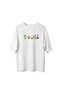 White Bobi Family Printed Oversize T-Shirt