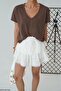 Women's Ecru Lace Skirt with Shorts - 5