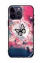 غطاء حماية لهاتف Apple iPhone 14 Pro Max بتصميم فراشة وحلقة زهور
