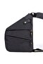 Saddlebag Linen Fabric Cross Chest and Shoulder Bag New121 - Black - 2