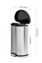 ARIA 45L Step Trash Bin – Brushed Stainless Steel, Soft-Close Lid, Fingerprint-Resistant - 3