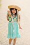Girl's Knitted Detailed Strap Summer Dress