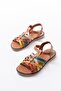 205-208 Multi Genuine Leather Orthopedic Sole Women's Sandals - 5
