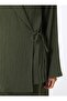Cotton Muslin Kimono with Tie Detail - Khaki - Benin - 5