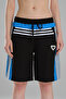 Women's Stripe Detailed and Denim Garnished Design Bermuda Shorts