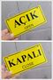 On Off Lettering Yellow Color |   Open Closed Sign |   Store Door Orientation Sign (Wood)