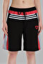 Women's Stripe Detailed and Denim Garnished Design Bermuda Shorts