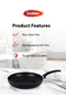 Pressed Aluminum Nonstick Fry Pan with Induction Bottom, 20cm, Black with White Dots - 6