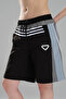 Women's Stripe Detailed and Denim Garnished Design Bermuda Shorts - 3