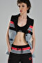 Women's Stripe Detailed and Denim Garnished Design Bermuda Shorts - 5