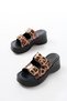 24414-574 Leopard Patent Leather Daily Buckle Wedge Heel Women's Slippers - 3