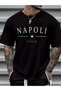 Unisex Napoli Printed Oversize Crew Neck T-Shirt