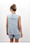 Women's Denim Vest Blue Shorts Set - 3
