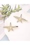 Zircon Stone and Pearl Detailed Starfish Model Gold Color Metal Clamp Buckle