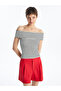 Boat Neck Striped Short Sleeve Women's Blouse