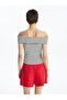 Boat Neck Striped Short Sleeve Women's Blouse - 4