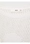 Flower Detailed Openwork Knit Sweater - 6