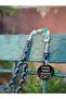 Name Detailed Petrol Blue Silver Tasseled Fire Amber Prayer Beads - 3