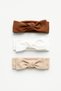 Baby Girl Cotton Ribbed 3-Piece Bow Bandana Set - 3