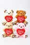 4 Cute Mini Plush Teddy Bears - Heart'I Love You' Message 11X9 cm - 3