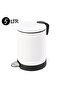 5L Stainless Steel Pedal Trash Can – Modern White Powder-Coated Waste Bin with Slow-Close Lid - 7