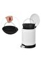 5L Stainless Steel Pedal Trash Can – Modern White Powder-Coated Waste Bin with Slow-Close Lid - 6