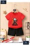 Kids Unisex “Panda Ninja Sword“ Custom Printed Crew Neck T-Shirt - Shorts Set