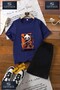 Kids Unisex “Panda Ninja Sword“ Custom Printed Crew Neck T-Shirt - Shorts Set