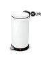 27L Stainless Steel Pedal Trash Can – Modern White Powder-Coated Waste Bin with Slow-Close Lid - 2