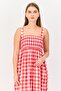 Women Checkered Midi Dress, Multicolor - 2