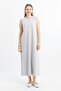 Gray-Cotton Crew Neck Sleeveless Underwear Dress - 2