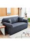 Plain Dark Gray Stretch Sofa Cover - Complimentary Pillow Cover - 3