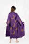 Muslin Kimono 100% Cotton Moon and Sun Printed Patterned Bathrobe Kaftan Dressing Gown Purple