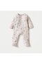 Floral Print Sleepsuit with Long Sleeves and Zip Closure
