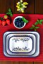 28-22-13 No. Enamel Square Plate Mezze Breakfast Camping Picnic - 8