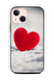 غطاء حماية لهاتف Apple iPhone 13 Mini بتصميم قلب أحمر جميل