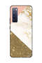 Protective Case Cover For Huawei Nova 7 Golden Glitter & Matble Pattern