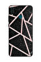 Protective Case Cover For Huawei Y9 2019 Black Gliters Light Pink Paths Pattern